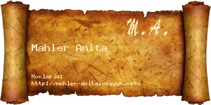 Mahler Anita névjegykártya
