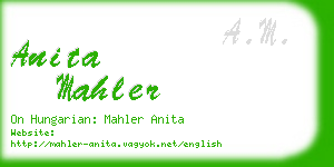 anita mahler business card